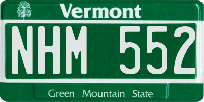 VT license plate NHM552
