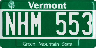 VT license plate NHM553