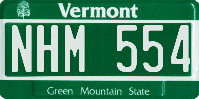 VT license plate NHM554