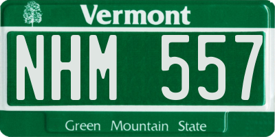 VT license plate NHM557