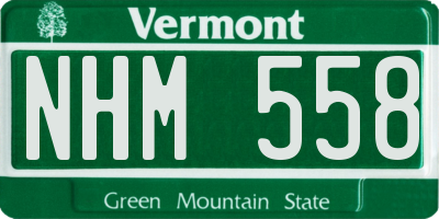 VT license plate NHM558