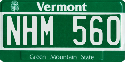VT license plate NHM560