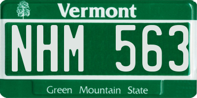 VT license plate NHM563