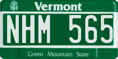 VT license plate NHM565