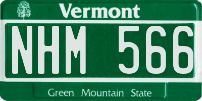 VT license plate NHM566