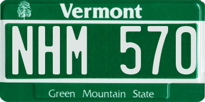 VT license plate NHM570