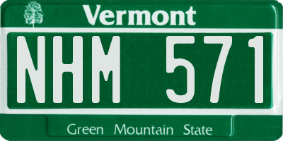 VT license plate NHM571