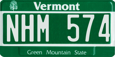 VT license plate NHM574