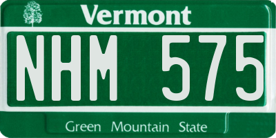 VT license plate NHM575