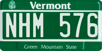 VT license plate NHM576