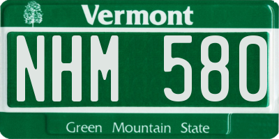 VT license plate NHM580