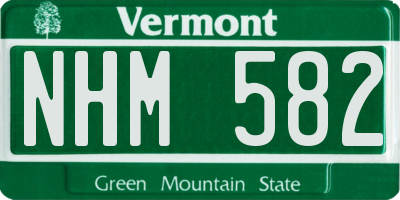 VT license plate NHM582