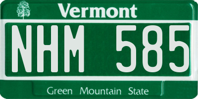 VT license plate NHM585