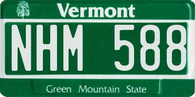 VT license plate NHM588