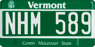 VT license plate NHM589