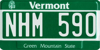 VT license plate NHM590