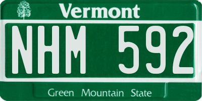 VT license plate NHM592