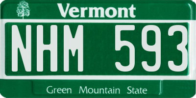 VT license plate NHM593