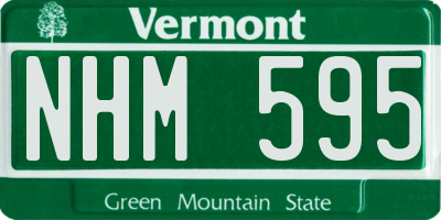 VT license plate NHM595