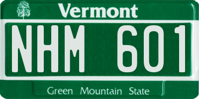 VT license plate NHM601