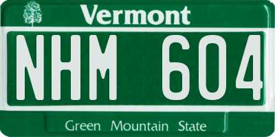 VT license plate NHM604