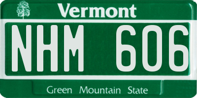 VT license plate NHM606