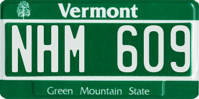 VT license plate NHM609