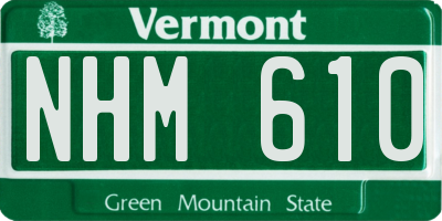 VT license plate NHM610