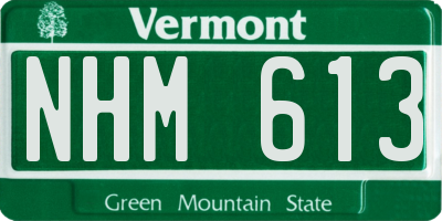 VT license plate NHM613