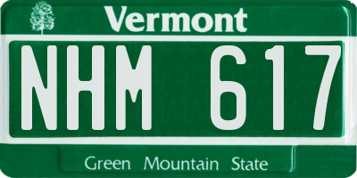 VT license plate NHM617