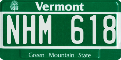 VT license plate NHM618