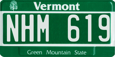VT license plate NHM619