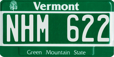 VT license plate NHM622