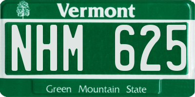 VT license plate NHM625