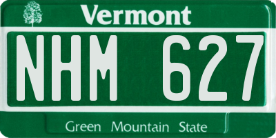 VT license plate NHM627