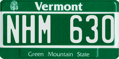 VT license plate NHM630