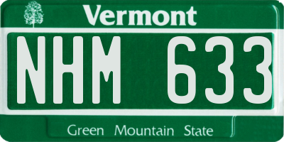 VT license plate NHM633
