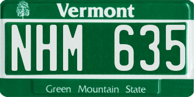 VT license plate NHM635