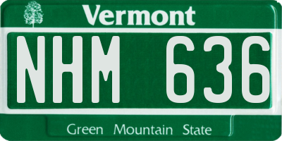 VT license plate NHM636
