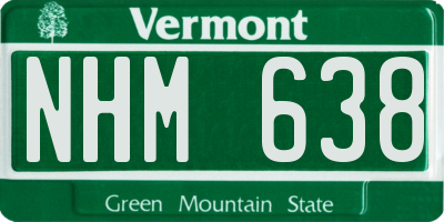 VT license plate NHM638