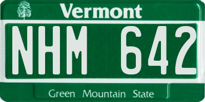 VT license plate NHM642