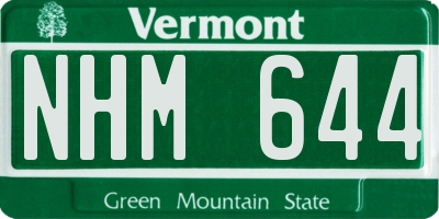 VT license plate NHM644