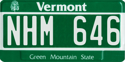 VT license plate NHM646