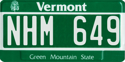 VT license plate NHM649