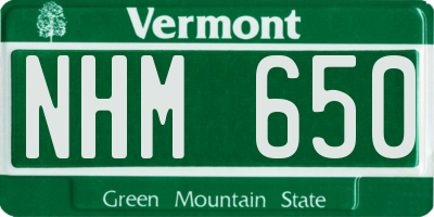 VT license plate NHM650