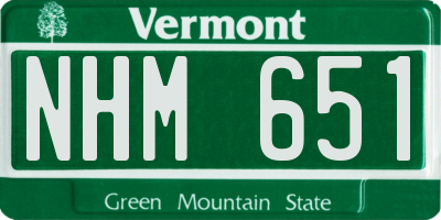 VT license plate NHM651
