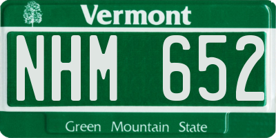VT license plate NHM652