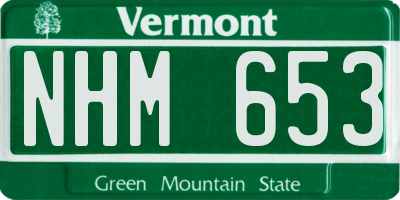 VT license plate NHM653