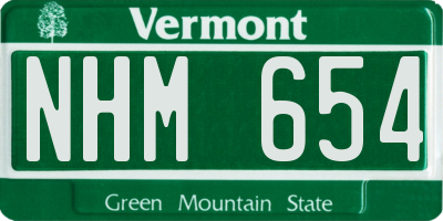 VT license plate NHM654