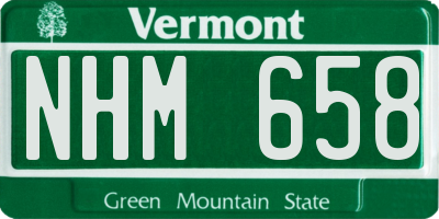 VT license plate NHM658